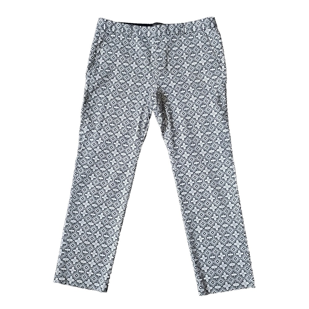 Banana Republic Womens Size 12 High Rise Cotton Blend All Over Print Pants